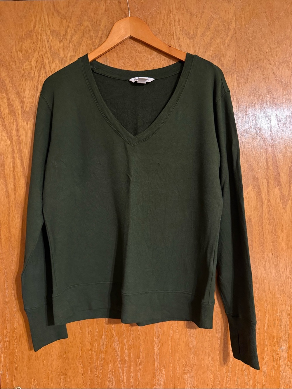 Athleta Deep Green V-Neck Sweater
